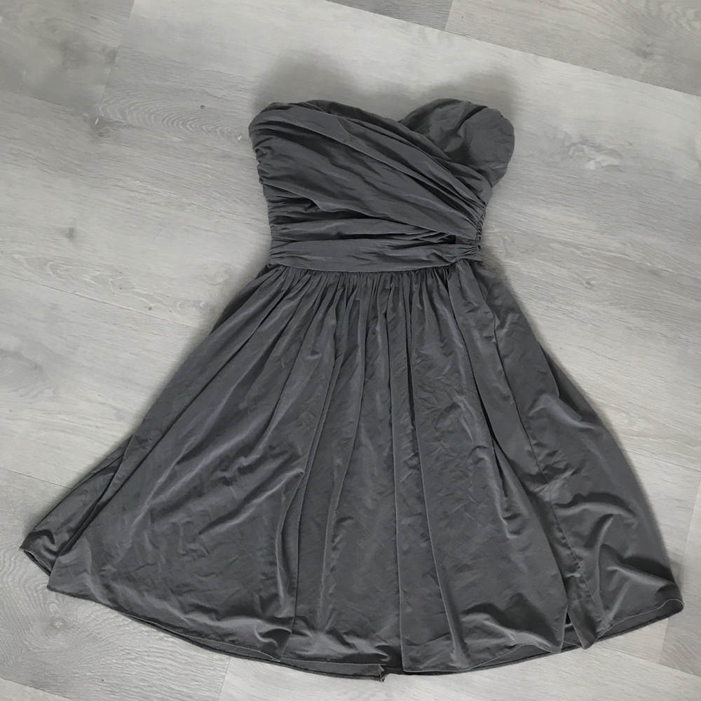 J CREW GRAY STRAPLESS SWEETHEART A LINE COCKTAIL DRESS WOMENS 00